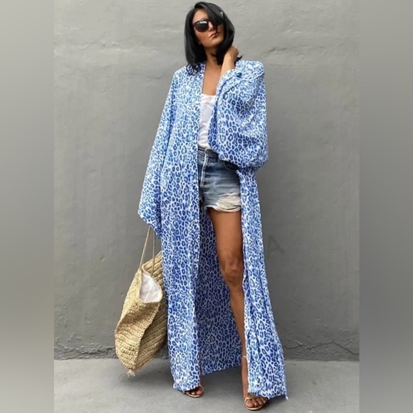 Leopard Sky Kimono Cárdigan Swimsuit Coverup - Picture 5 of 5